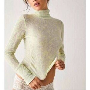 Intimately Free People You And I Long Sleeve Mockneck Thermal Lime Green